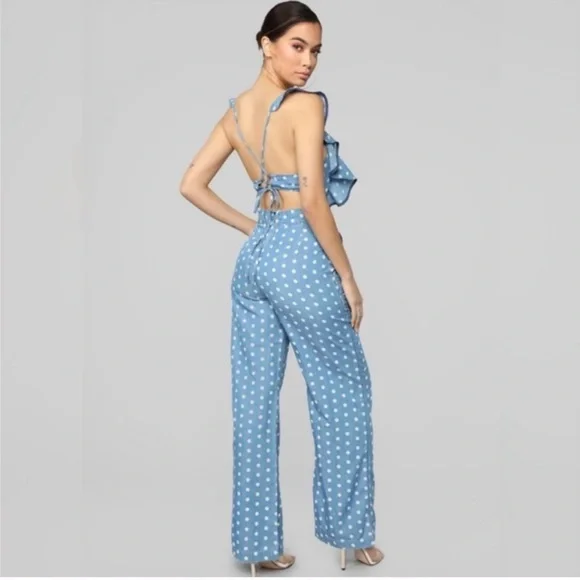 Fashion nova Polka dot open back jumpsuit - Picture 13 of 14